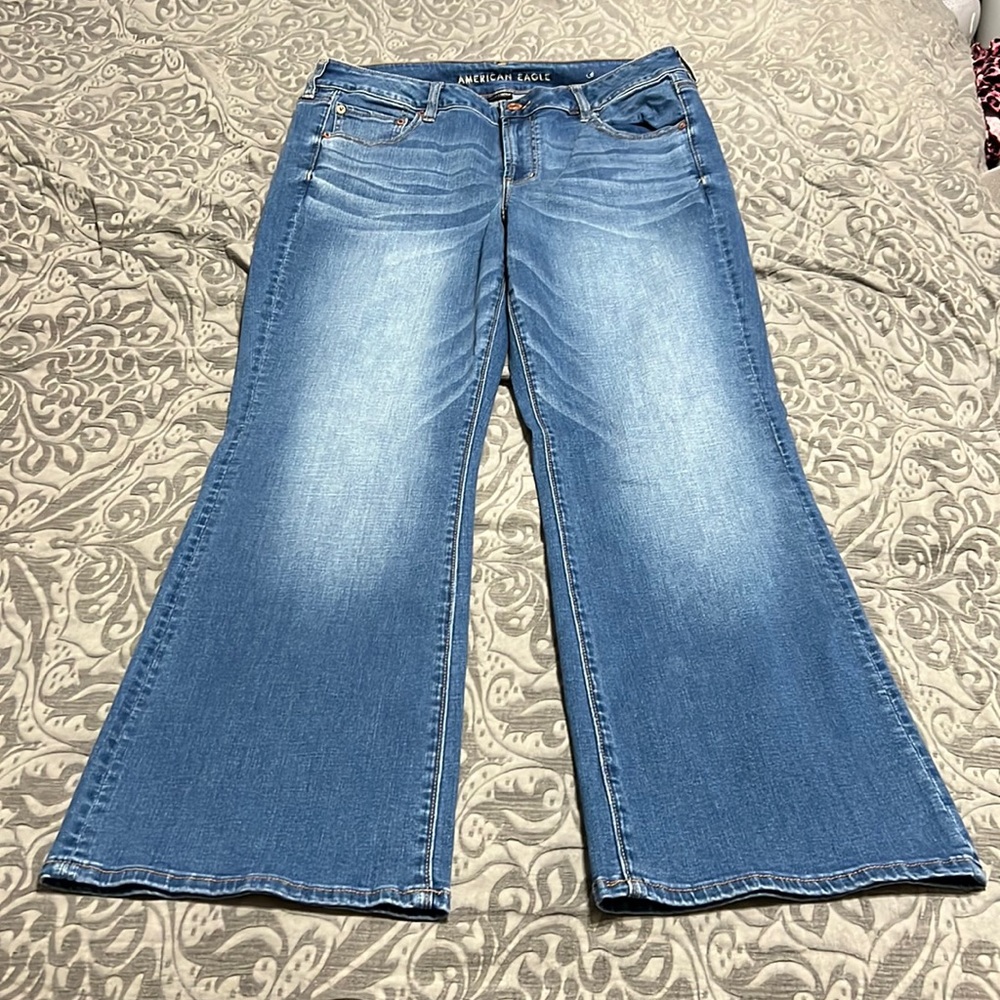 Size 16S,  American Eagle, Boyfriend, Wide-leg Jeans